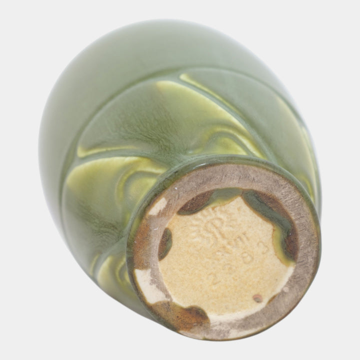 Rookwood 1927 Vintage Arts And Crafts Pottery Green Twisted Base Vase 2283