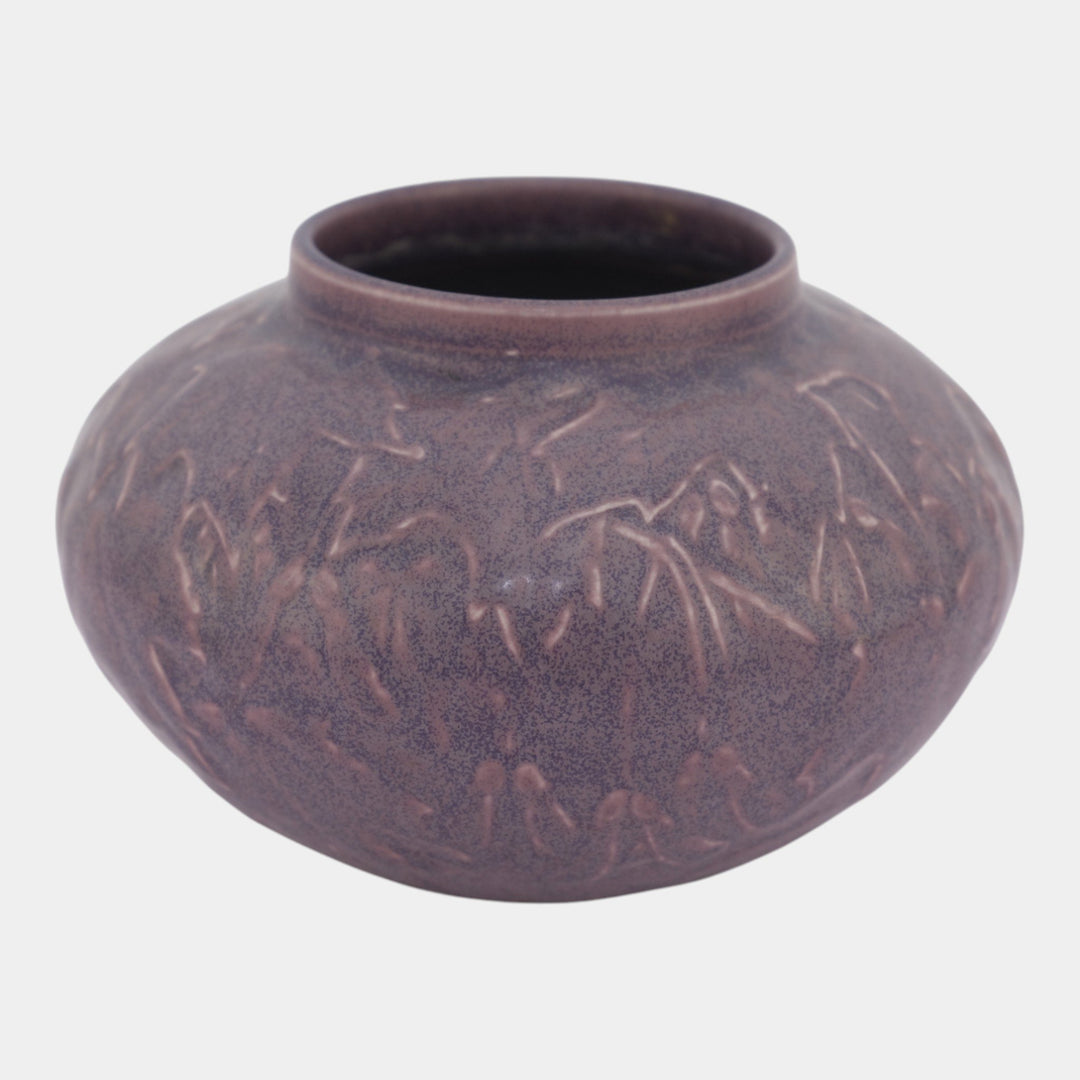 Rookwood 1923 Vintage Art Matte Purple Maple Leaves Pottery Vase 2693 - Just Art Pottery