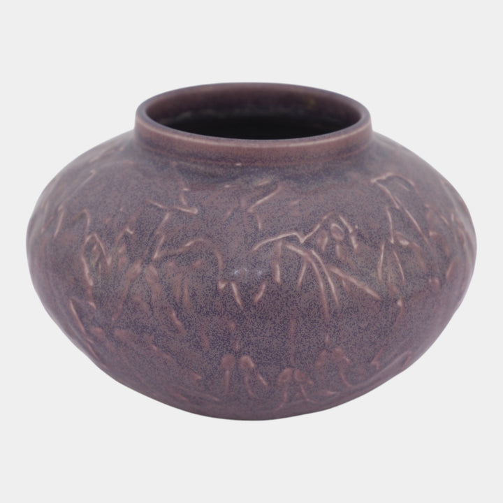 Rookwood 1923 Vintage Art Matte Purple Maple Leaves Pottery Vase 2693 - Just Art Pottery