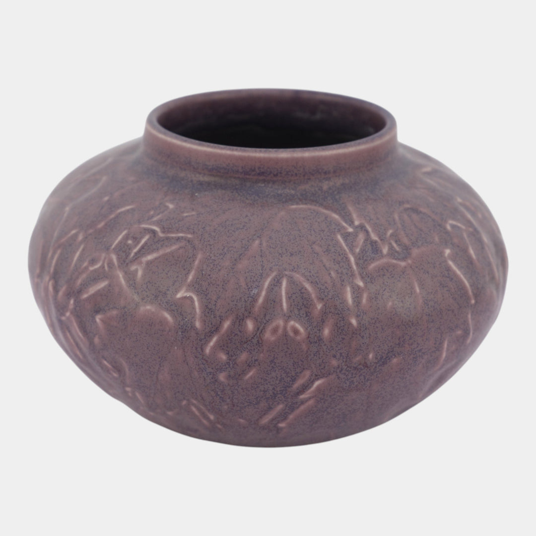 Rookwood 1923 Vintage Art Matte Purple Maple Leaves Pottery Vase 2693 - Just Art Pottery