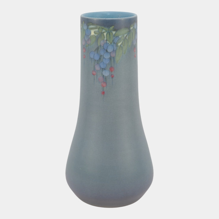 Rookwood 1916 Arts And Crafts Blue Berries On Vine Pottery Vase 1278D Asbury - Just Art Pottery