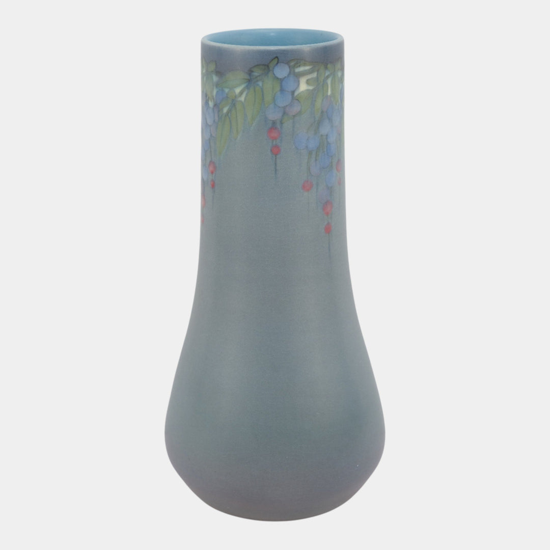 Rookwood 1916 Arts And Crafts Blue Berries On Vine Pottery Vase 1278D Asbury - Just Art Pottery