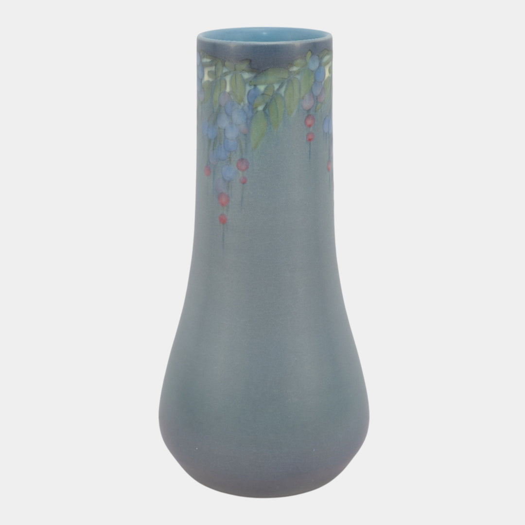 Rookwood 1916 Arts And Crafts Blue Berries On Vine Pottery Vase 1278D Asbury - Just Art Pottery