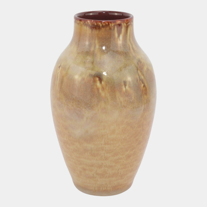 Rookwood 1953 Vintage Mid Century Modern Pottery Mottled Brown Vase Menzel