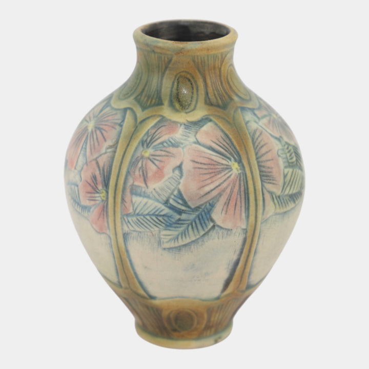 Calmwater Designs Stephanie Young Studio Art Pottery Green Floral Ceramic Vase