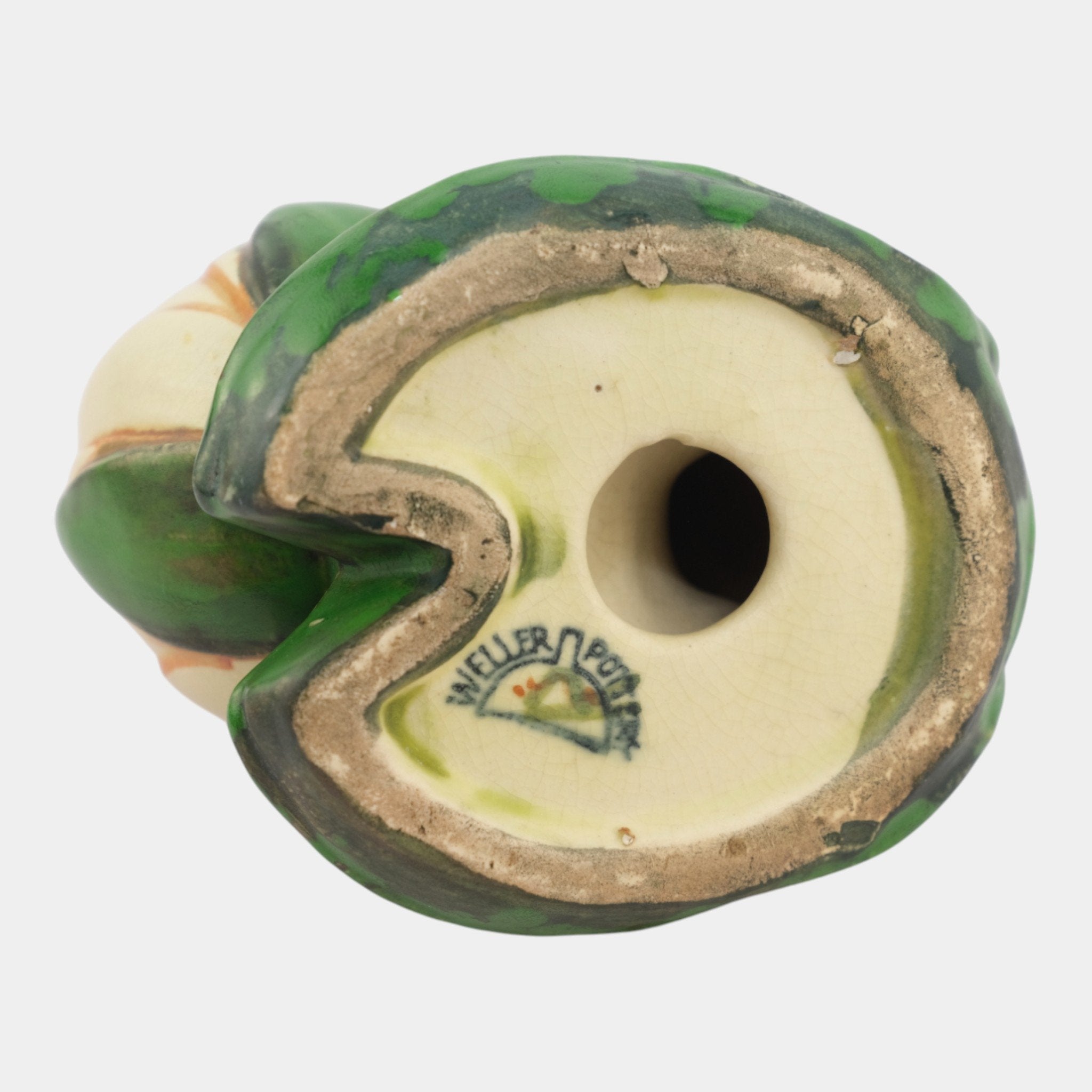 Weller Coppertone 1920s Arts And Crafts Pottery Frog On A Lily Pad