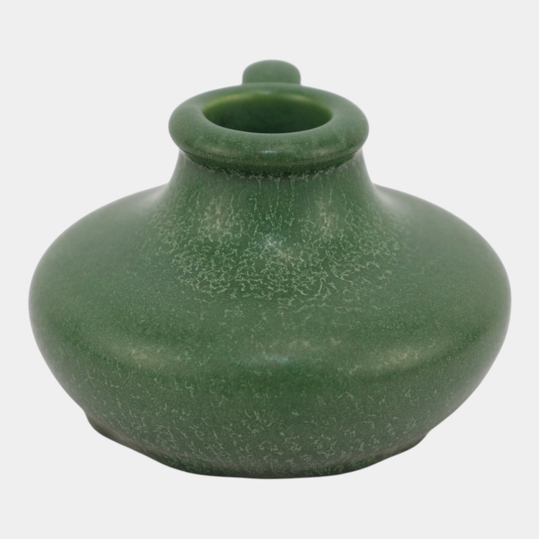 Hampshire 1900s Vintage Arts And Crafts Pottery Matte Green Chamberstick 145