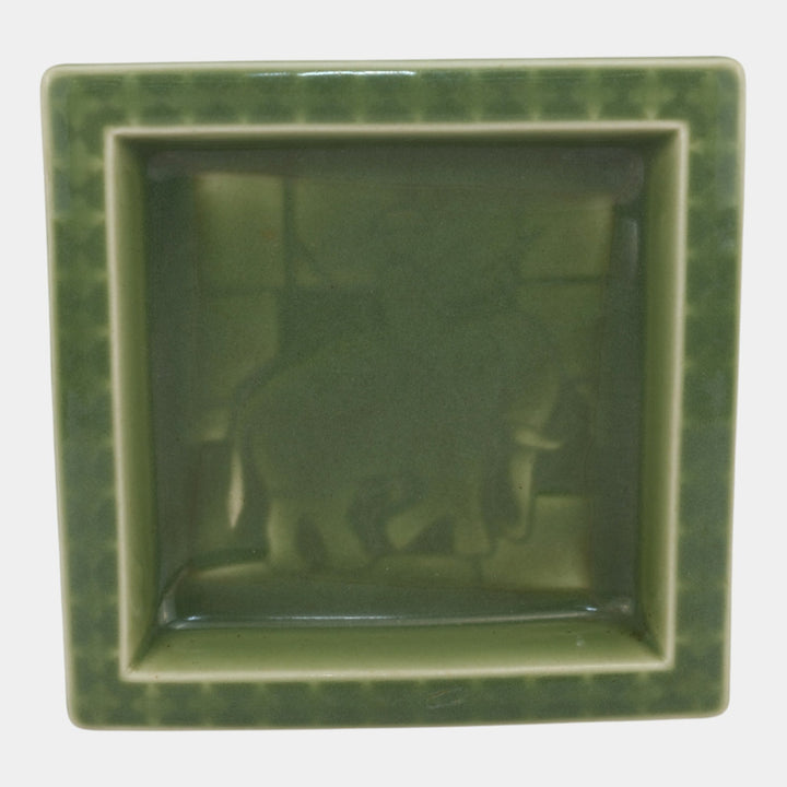 Rookwood Pottery 1945 Tray Boy Riding Elephant Shape 6068 Sallie Toohey