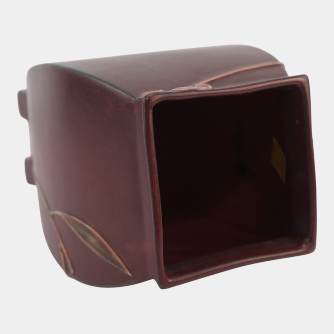 Roseville Futura Red 1928 Art Deco Pottery Chinese Footed Ceramic Vase 430-9