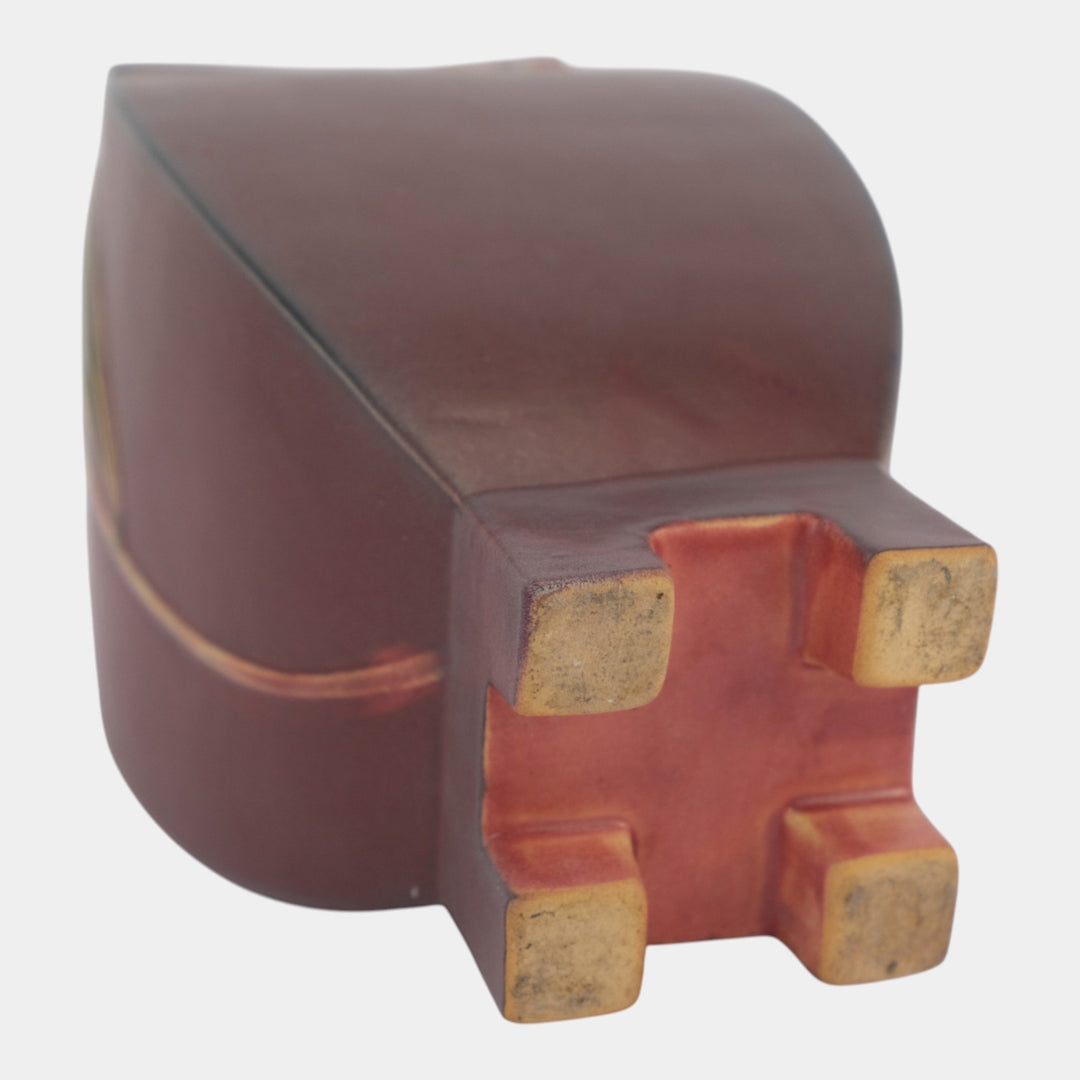 Roseville Futura Red 1928 Art Deco Pottery Chinese Footed Ceramic Vase 430-9