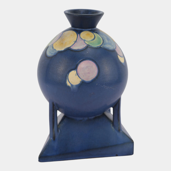 Roseville Futura Blue 1928 Vintage Art Deco Pottery Balloons Globe Vase 404-8