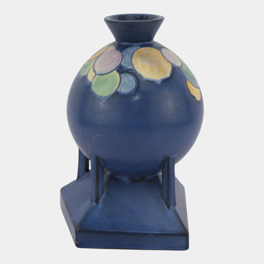 Roseville Futura Blue 1928 Vintage Art Deco Pottery Balloons Globe Vase 404-8