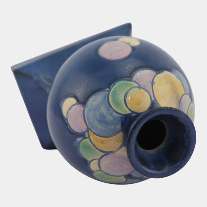 Roseville Futura Blue 1928 Vintage Art Deco Pottery Balloons Globe Vase 404-8