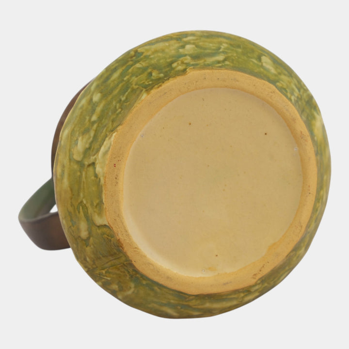 Roseville Blackberry 1932 Vintage Art Pottery Green Ceramic Basket 336-8