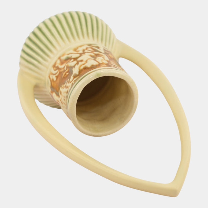 Roseville Blackberry 1932 Vintage Art Pottery Green Ceramic Basket 336-8