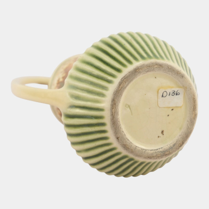 Roseville Blackberry 1932 Vintage Art Pottery Green Ceramic Basket 336-8