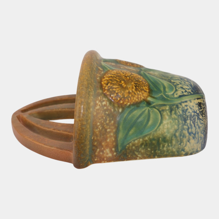 Roseville Sunflower 1930 Vintage Arts and Crafts Pottery Wall Pocket 1265-7