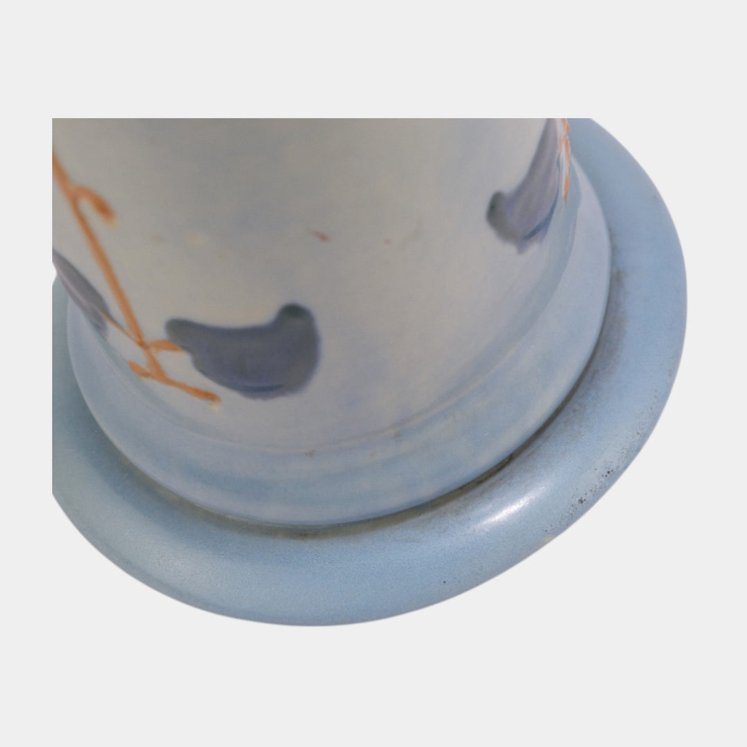 Roseville Aztec Blue 1905 Vintage Arts And Crafts Pottery Squeeze Bag Vase 1