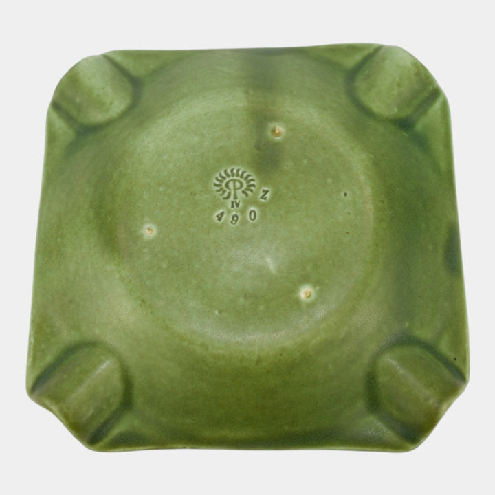 Rookwood 1904 Vintage Pottery Z Line Art Deco Matte Green Geometric Ashtray 490