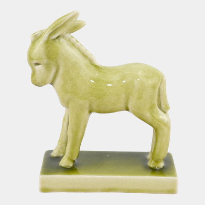 Rookwood 1945 Vintage Green Donkey Ceramic Paperweight Figurine 6241
