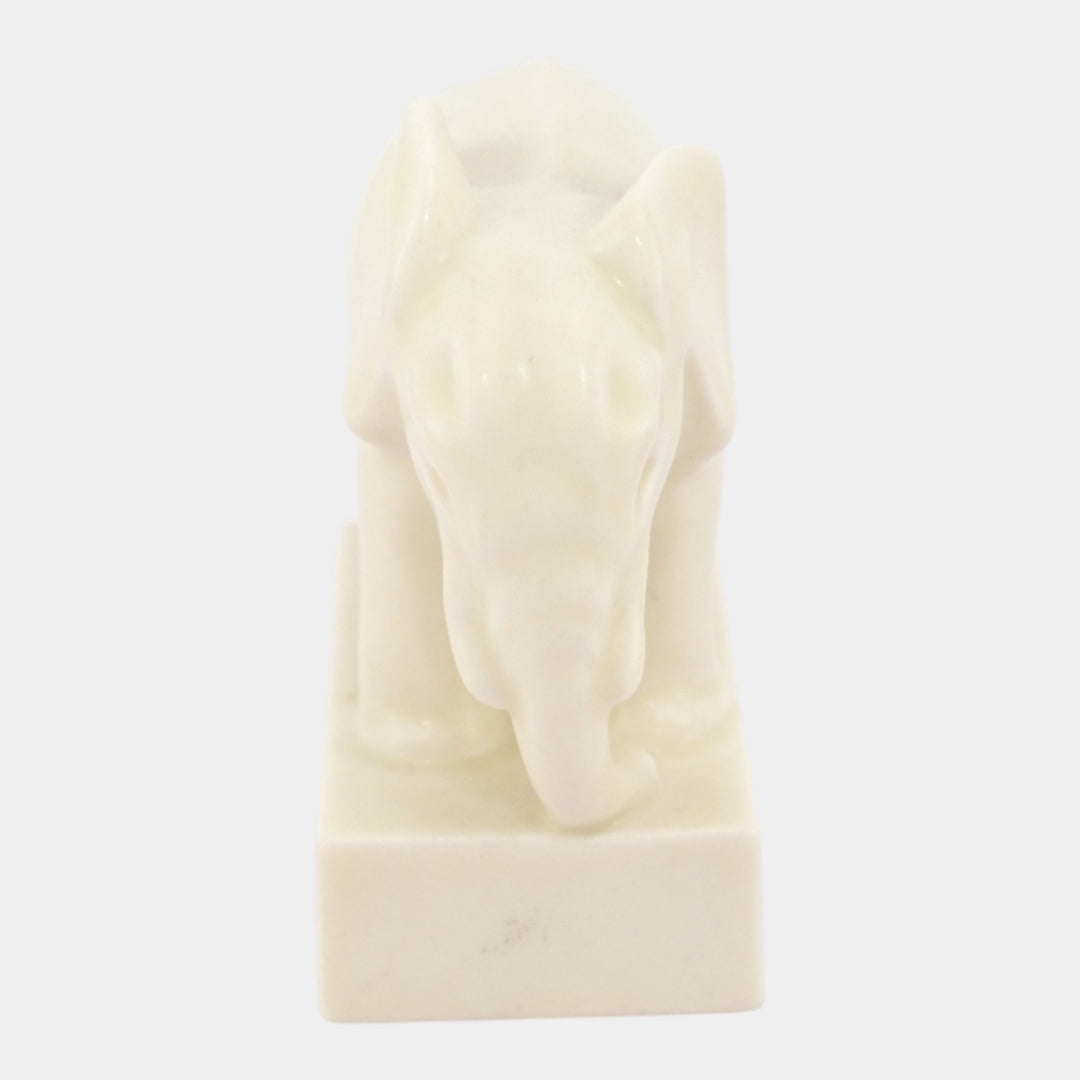 Rookwood 1936 Vintage Art Pottery White Ceramic Elephant Paperweight 6488