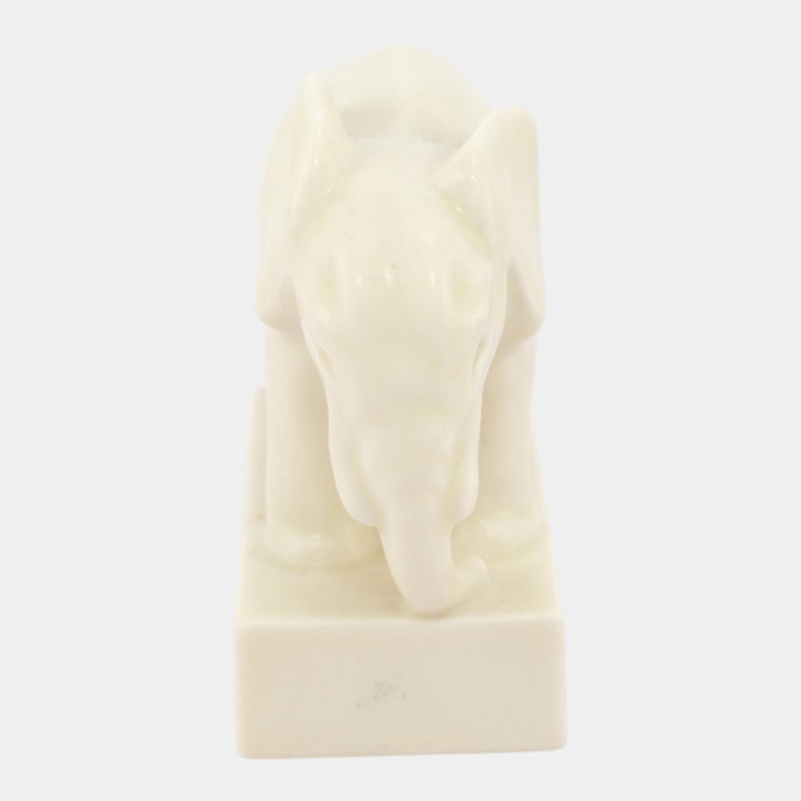 Rookwood 1936 Vintage Art Pottery White Ceramic Elephant Paperweight 6488