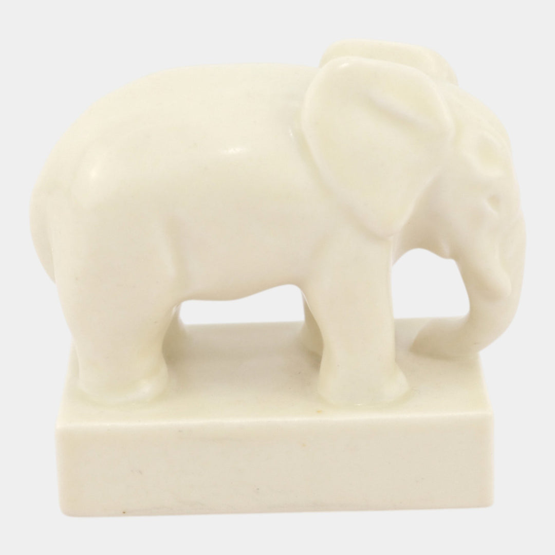 Rookwood 1936 Vintage Art Pottery White Ceramic Elephant Paperweight 6488