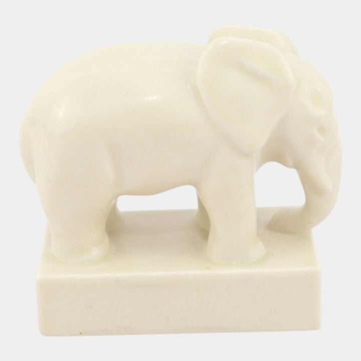 Rookwood 1936 Vintage Art Pottery White Ceramic Elephant Paperweight 6488