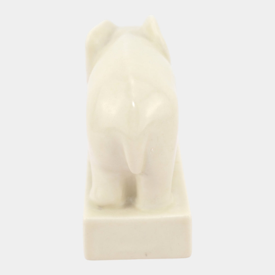 Rookwood 1936 Vintage Art Pottery White Ceramic Elephant Paperweight 6488