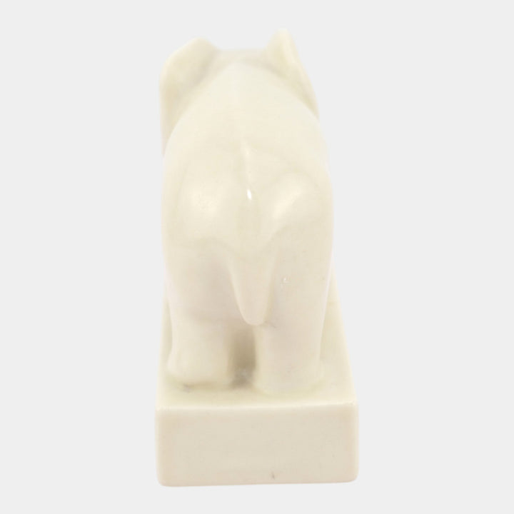 Rookwood 1936 Vintage Art Pottery White Ceramic Elephant Paperweight 6488