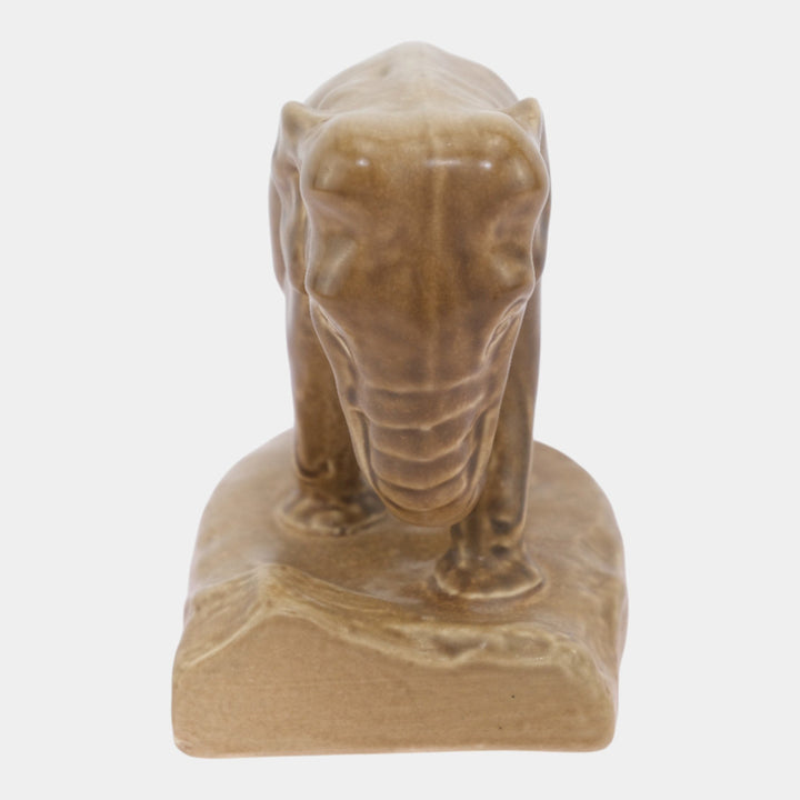 Rookwood 1918 Vintage Art Pottery Matte Brown Elephant Bookend Paperweight 2444D