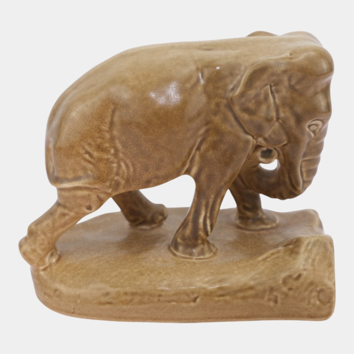 Rookwood 1918 Vintage Art Pottery Matte Brown Elephant Bookend Paperweight 2444D