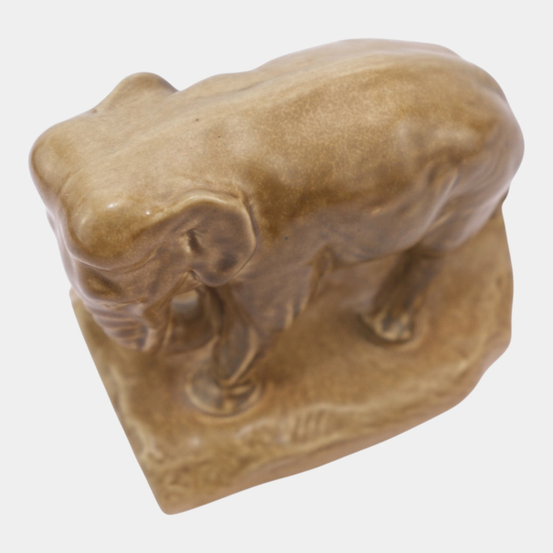Rookwood 1918 Vintage Art Pottery Matte Brown Elephant Bookend Paperweight 2444D