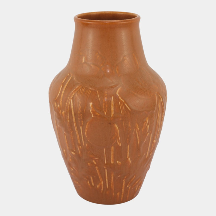 Rookwood 1931 Vintage Arts And Crafts Dark Orange Floral Pottery Vase 6006 - Just Art Pottery