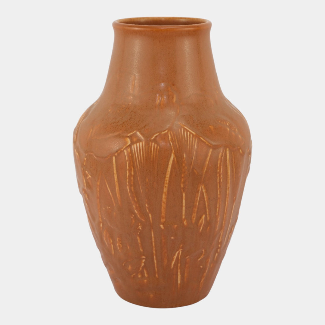 Rookwood 1931 Vintage Arts And Crafts Dark Orange Floral Pottery Vase 6006 - Just Art Pottery