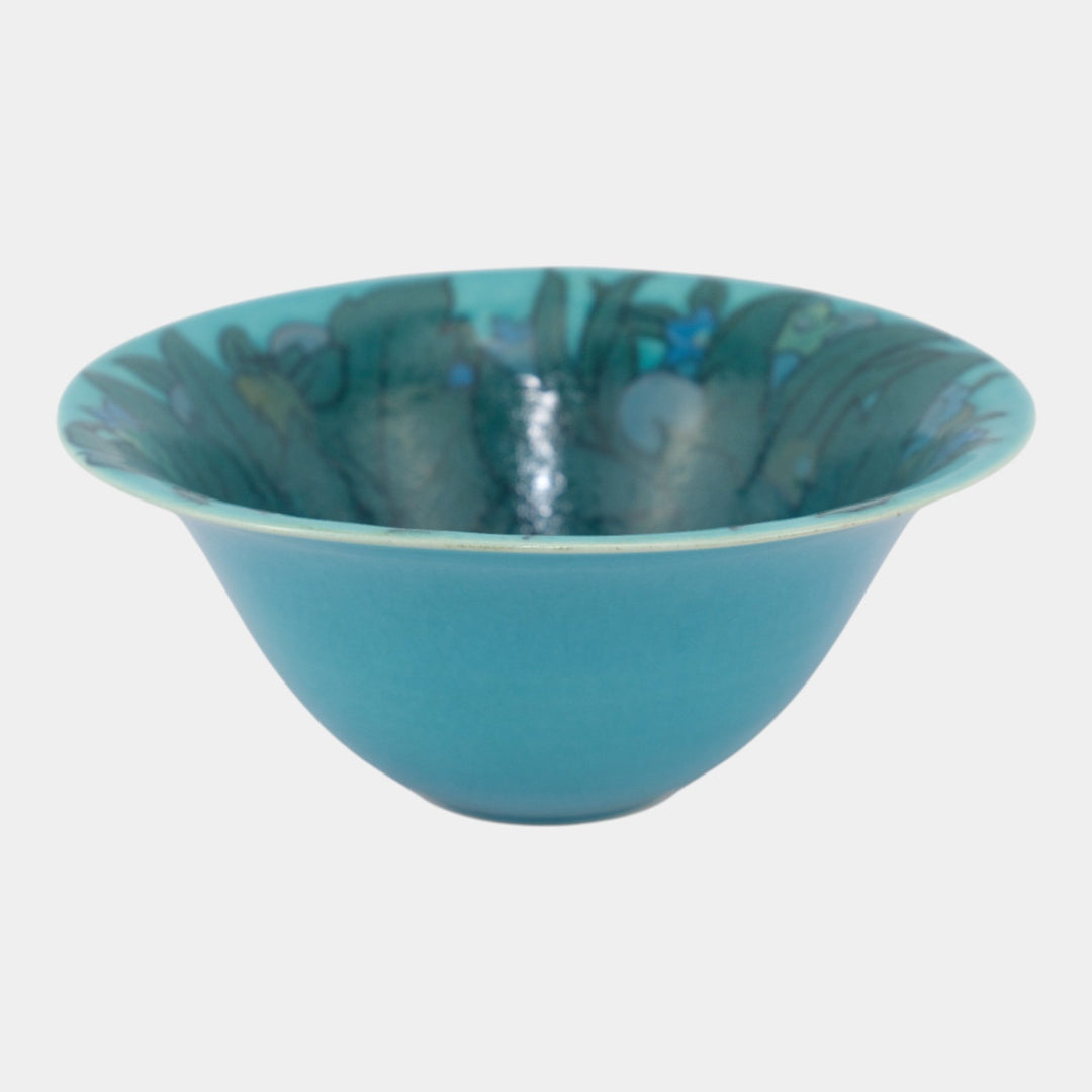 Rookwood 1920 Art Deco Turquoise Art Pottery Floral Interior Bowl 2287 Conant