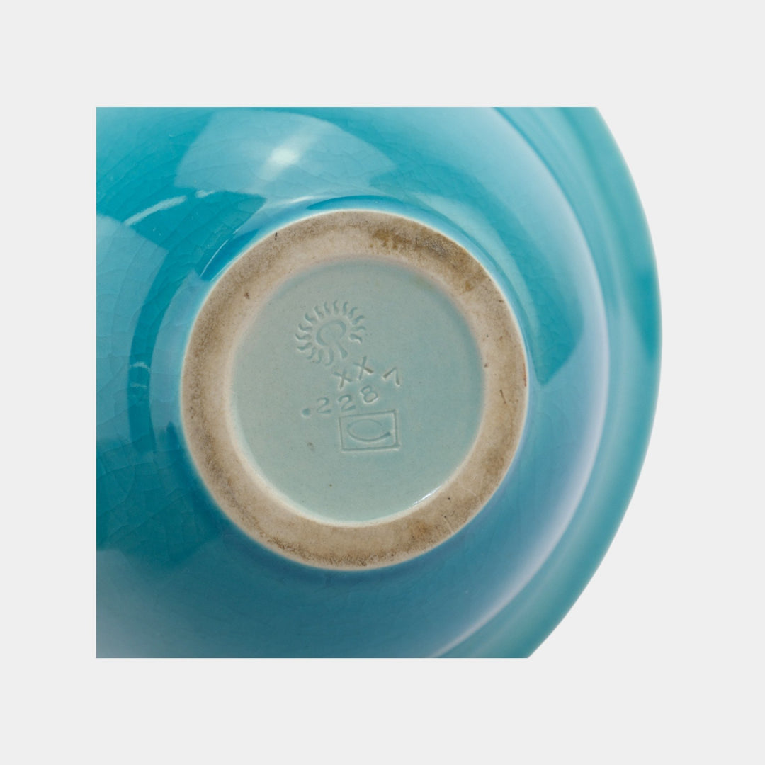 Rookwood 1920 Art Deco Turquoise Art Pottery Floral Interior Bowl 2287 Conant