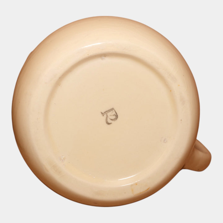 Roseville Pottery Creamware Utility Ware 1920 Orange Banded Art Deco Pitcher