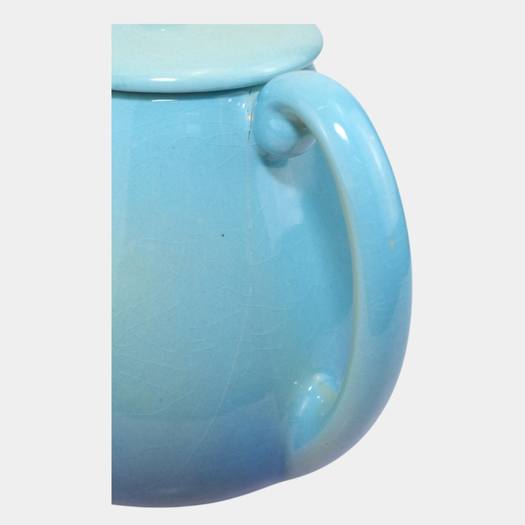 Roseville Utility Ware Blue Mid Century Modern Pitchers And Lidded Teapot