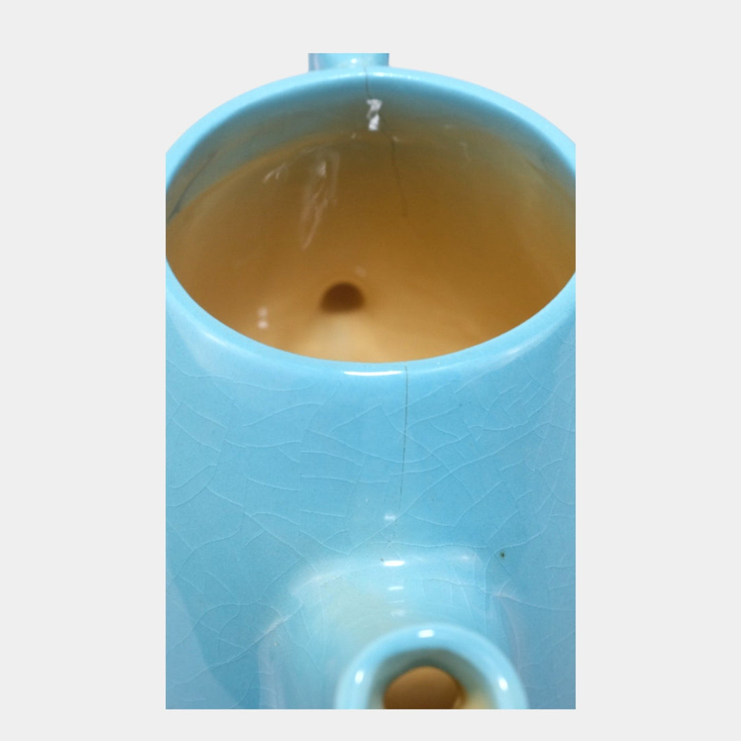 Roseville Utility Ware Blue Mid Century Modern Pitchers And Lidded Teapot