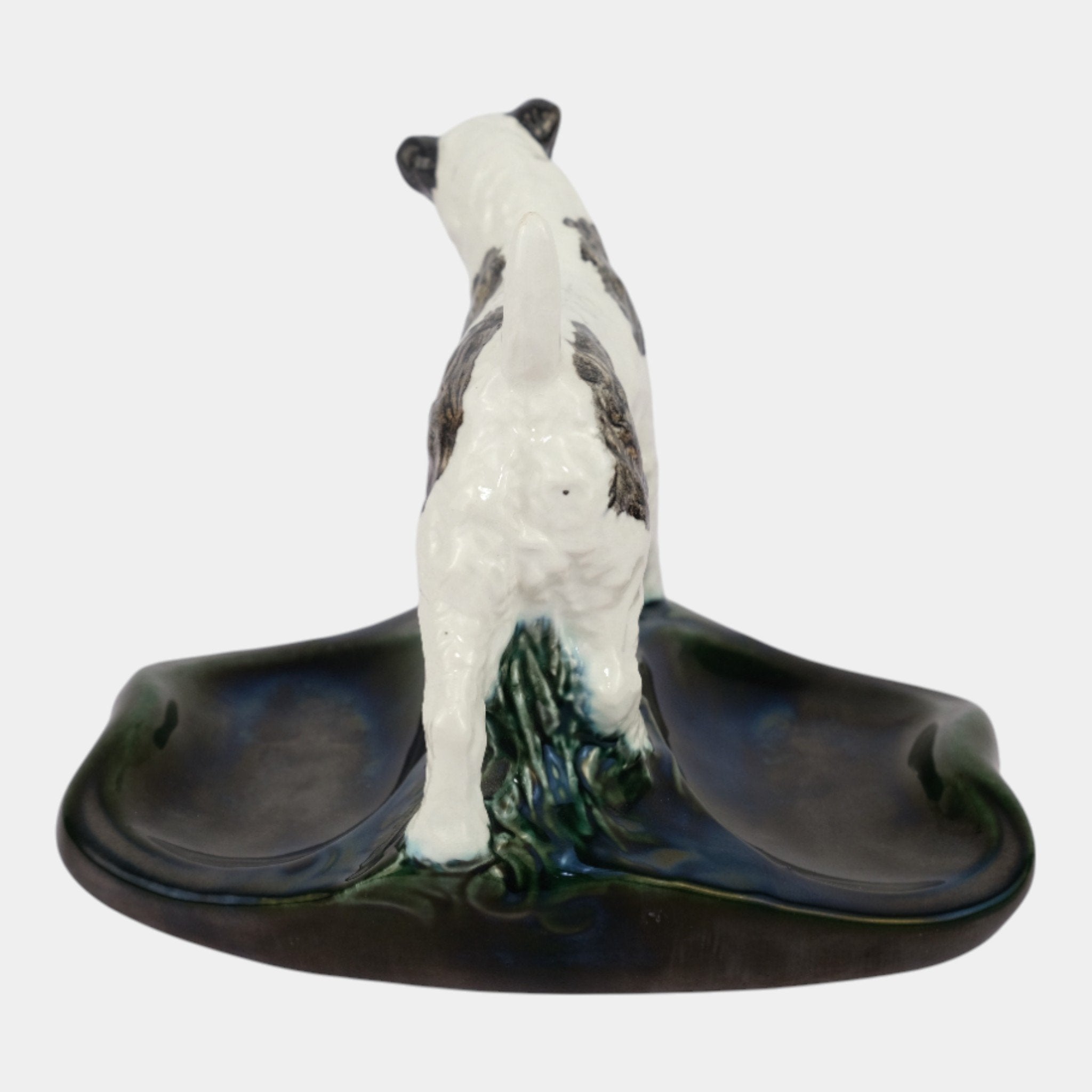 Mosaic Tile Company Zanesville Pottery White Black Terrier Dog Pin