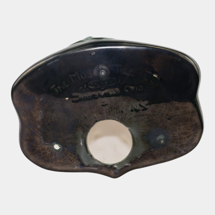 Mosaic Tile Company Zanesville Pottery White Black Terrier Dog Pin Tray