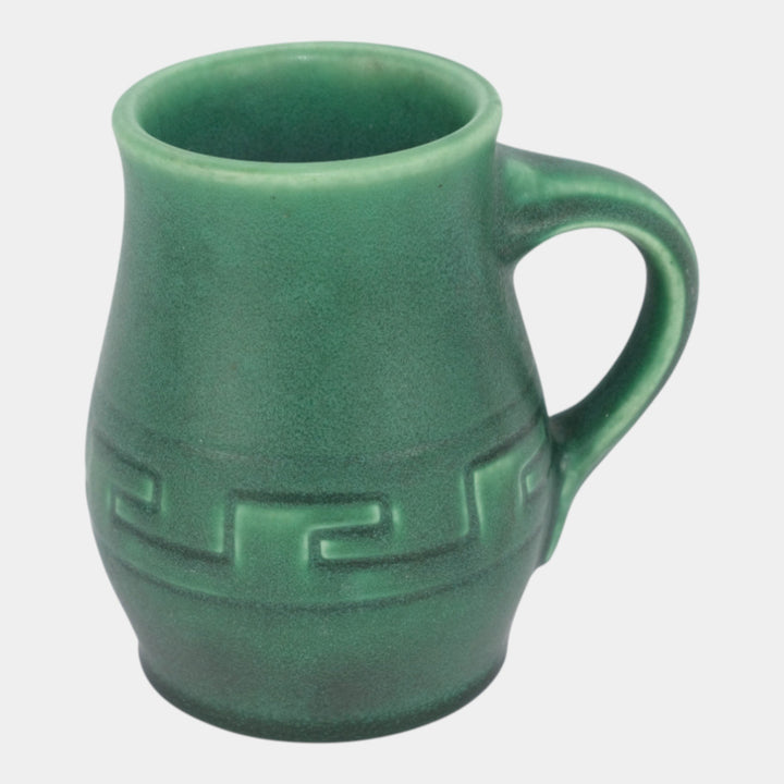 Rookwood 1903 Z Line Arts And Crafts Pottery Green Greek Key Banded Mug 616
