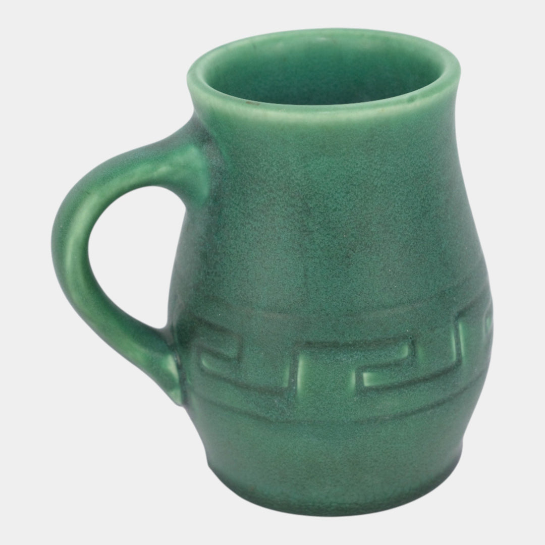 Rookwood 1903 Z Line Arts And Crafts Pottery Green Greek Key Banded Mug 616