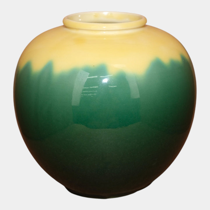 Rookwood 1949 Mid Century Modern Art Pottery Yellow And Green Ceramic Vase 6204C