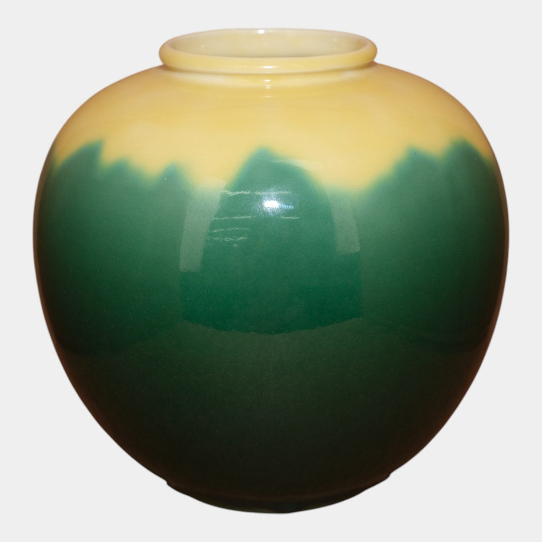 Rookwood 1949 Mid Century Modern Art Pottery Yellow And Green Ceramic Vase 6204C