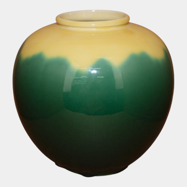 Rookwood 1949 Mid Century Modern Art Pottery Yellow And Green Ceramic Vase 6204C