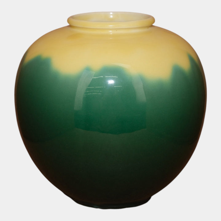 Rookwood 1949 Mid Century Modern Art Pottery Yellow And Green Ceramic Vase 6204C
