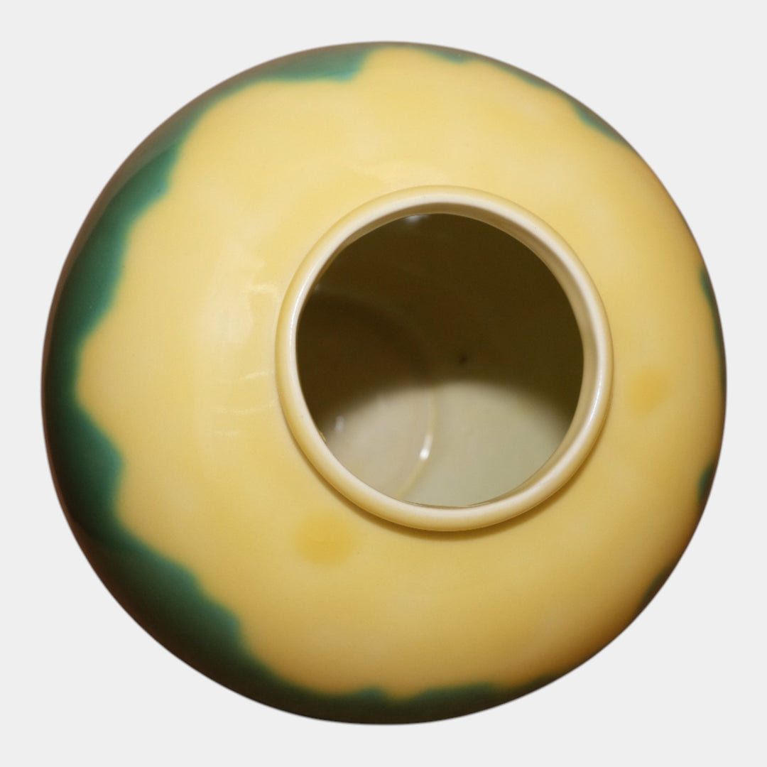 Rookwood 1949 Mid Century Modern Art Pottery Yellow And Green Ceramic Vase 6204C