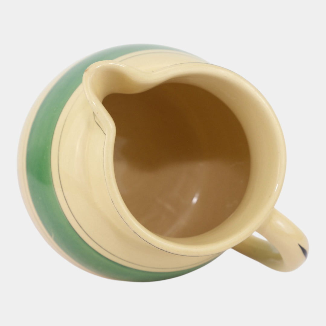 Roseville Pottery Creamware Utility Ware 1920 Green Banded Art Deco Pitcher 1309